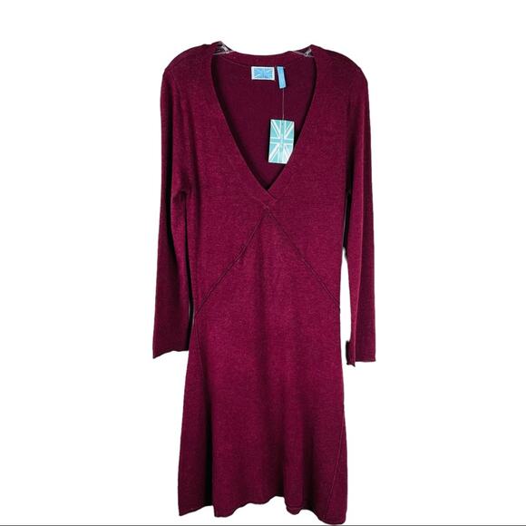 NEW Survival wine red knit stretchy midi dress large - Picture 1 of 7